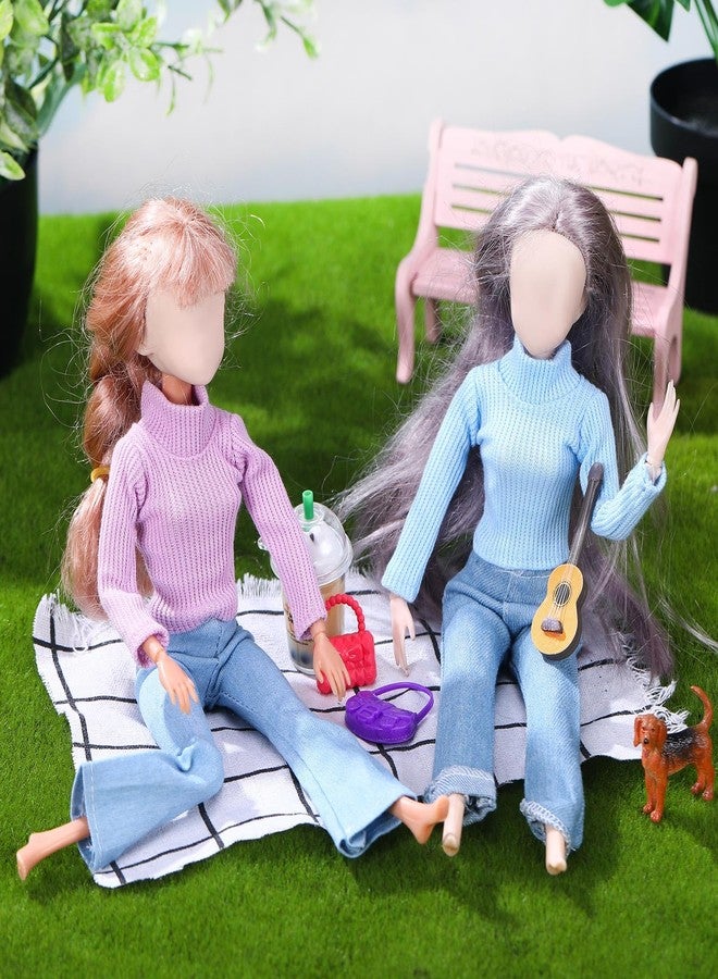 Fourluoo 6 Pcs Winter Doll Clothes Doll Sweater Fashion Outfits Long Sleeve Top Clothing for Winter Spring Birthday Gift(Elegant Color,11.8 Inch) - Image 4